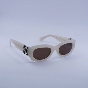 Off-White OERI14E PALMER 6164 Sunglasses Beige Oval Frame, Brown Lenses